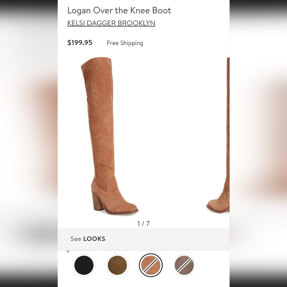 Kelsi Dagger chestnut suede over the knee boots